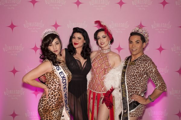 Burlesque Royalty (L to R): Miss Indigo Blue (Miss Exotic World 2011), Roxi D'Lite (Miss Exotic World 2010), Michelle L'amour (Miss Exotic World 2005), and Matt Finish (Best Boylesque 2015)